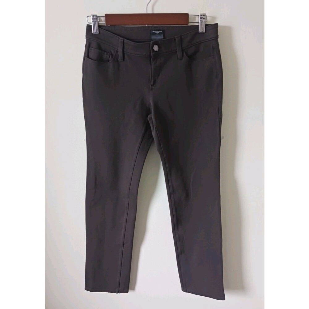 Ann Taylor Petite Straight Leg Jeans Women Brown Stretch Denim Mid Rise Size 4P